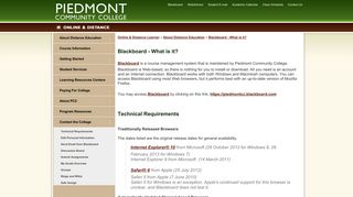 Blackboard - Piedmont Community College