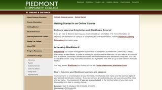 Piedmont Community College > Online & Distance Learner ...
