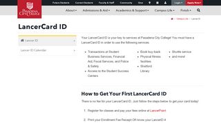 LancerCard ID - Pasadena City College