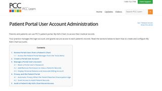 Patient Portal User Account Administration - PCC Learn