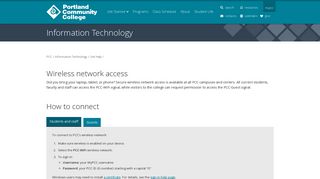 Wireless network access | Information Technology at PCC