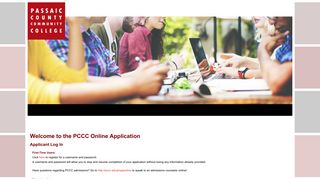 Passaic County Community College Application - Login