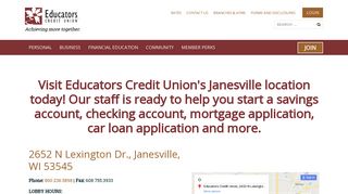 Janesville Branch, WI - Educators Credit Union