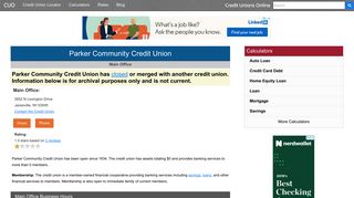 Parker Community Credit Union (Closed) - Credit Unions Online