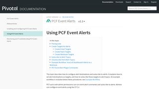 Using PCF Event Alerts | Pivotal Docs