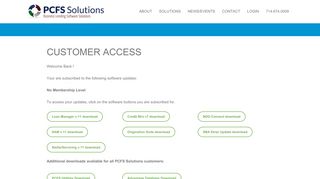PCFS Solutions Customer Access