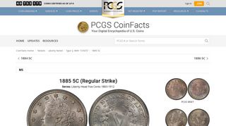 1885 5C (Regular Strike) - PCGS CoinFacts