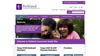 Parkland Community Health Plan: Home