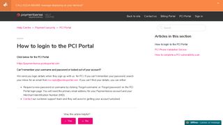 How to login to the PCI Portal – Help Centre