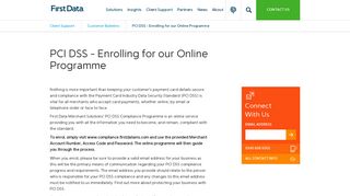PCI DSS - Enrolling for our Online Programme | First Data