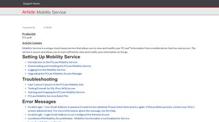 Mobility Service - LexisNexis® Support