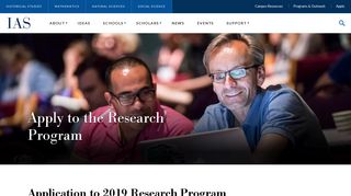 Apply to the Research Program | Institute for Advanced Study