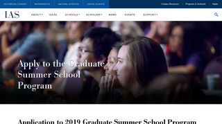 Apply to the Graduate Summer School Program | Institute for ...