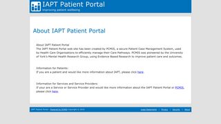 About IAPT Patient Portal