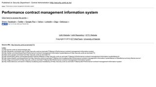 Performance contract management information system