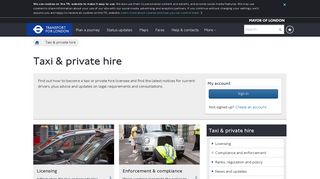 Taxi & private hire - Transport for London