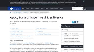 Apply for a private hire driver licence - Transport for London
