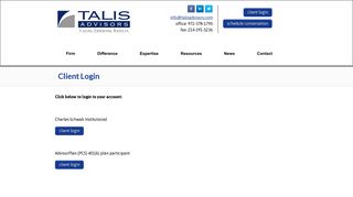 Client Login - Talis Advisors