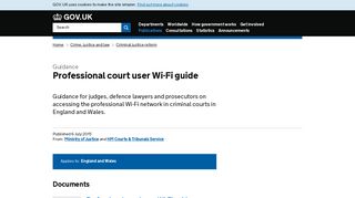 Professional court user Wi-Fi guide - GOV.UK