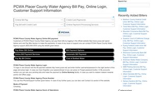PCWA Placer County Water Agency Bill Pay, Online Login, Customer ...