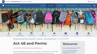 Act 48 and PERMS - Pennsylvania Department of Education - PA.gov