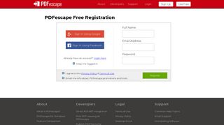 PDFescape - Create Account