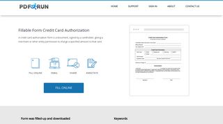 PDF Run | Credit Card Authorization