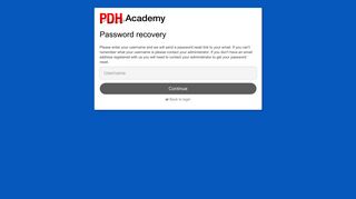 PDH Academy - Forgot password - Litmos