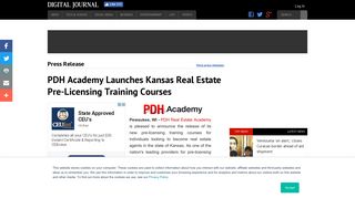 PDH Academy Launches Kansas Real Estate Pre-Licensing Training ...
