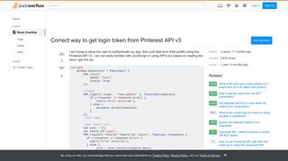 Correct way to get login token from Pinterest API v3 - Stack Overflow