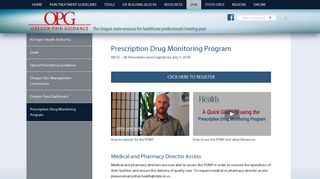 Prescription Drug Monitoring Program - Oregon Pain Guidance