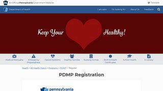 PDMP Registration - Pennsylvania Department of Health - PA.gov