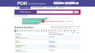 Drug Information - Browse by Drug Name | PDR.net