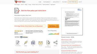 Pdsa Pet Claim Form - Fill Online, Printable, Fillable, Blank | PDFfiller
