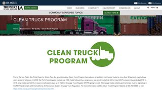 Clean Truck Program | Air Quality | Port of Los Angeles