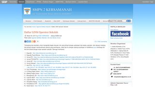 Daftar LINK Operator Sekolah : SMPN 2 KERSAMANAH