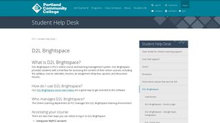 D2L Brightspace | Student Help Desk at PCC - Portland Community ...