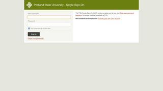 Web Login Service - Error - Portland State University