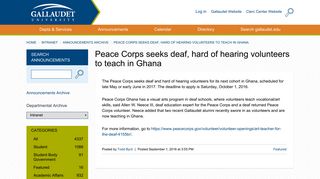 Peace Corps seeks deaf, hard of hearing volunteers to teach in Ghana ...