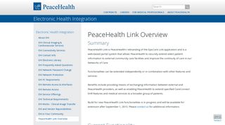PeaceHealth Link Overview | PeaceHealth