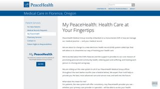 My PeaceHealth for Patients at PeaceHealth Medical Group, Florence ...