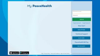 My PeaceHealth - Login Page