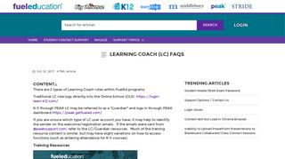 Learning Coach (LC) FAQs