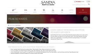 Peak Rewards Program - Sandia Resort & Casino Albuquerque