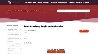 Pearl Academy Login in OneFaculty – Self Service Portal