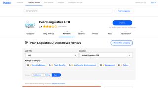 Working at Pearl Linguistics LTD: 114 Reviews | Indeed.co.uk