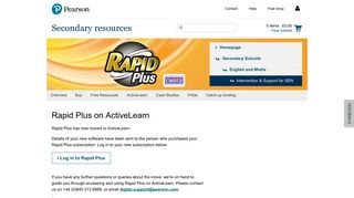 Rapid Plus ActiveLearn - Pearson Schools and FE Colleges