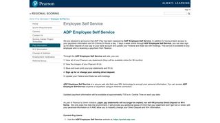 Employee Self Service - regional scoring - Pearson