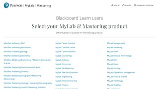 Blackboard Learn Users: Select your MyLab & Mastering product ...