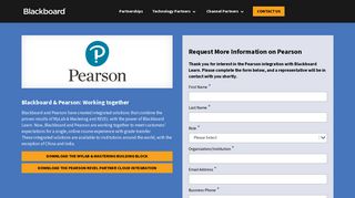 Partnership Details for Pearson | Blackboard